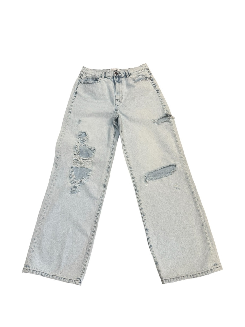 Altar’d State Distressed Wide Leg Jeans Light Wash High Rise Size 27 Denim - Picture 2 of 8